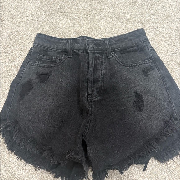 Wild Fable Charcoal Distressed Jean Shorts - Picture 1 of 2
